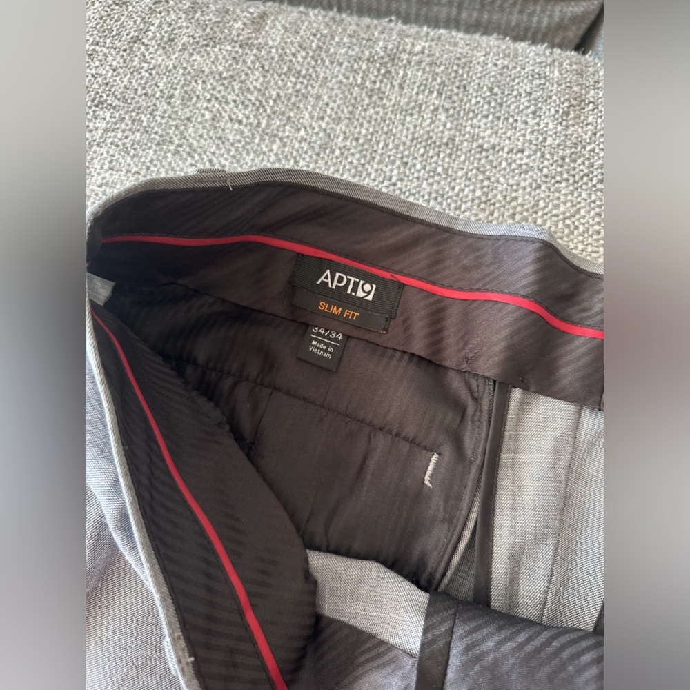 Apt 9 Gray Slim Fit Dress Pants 34x34